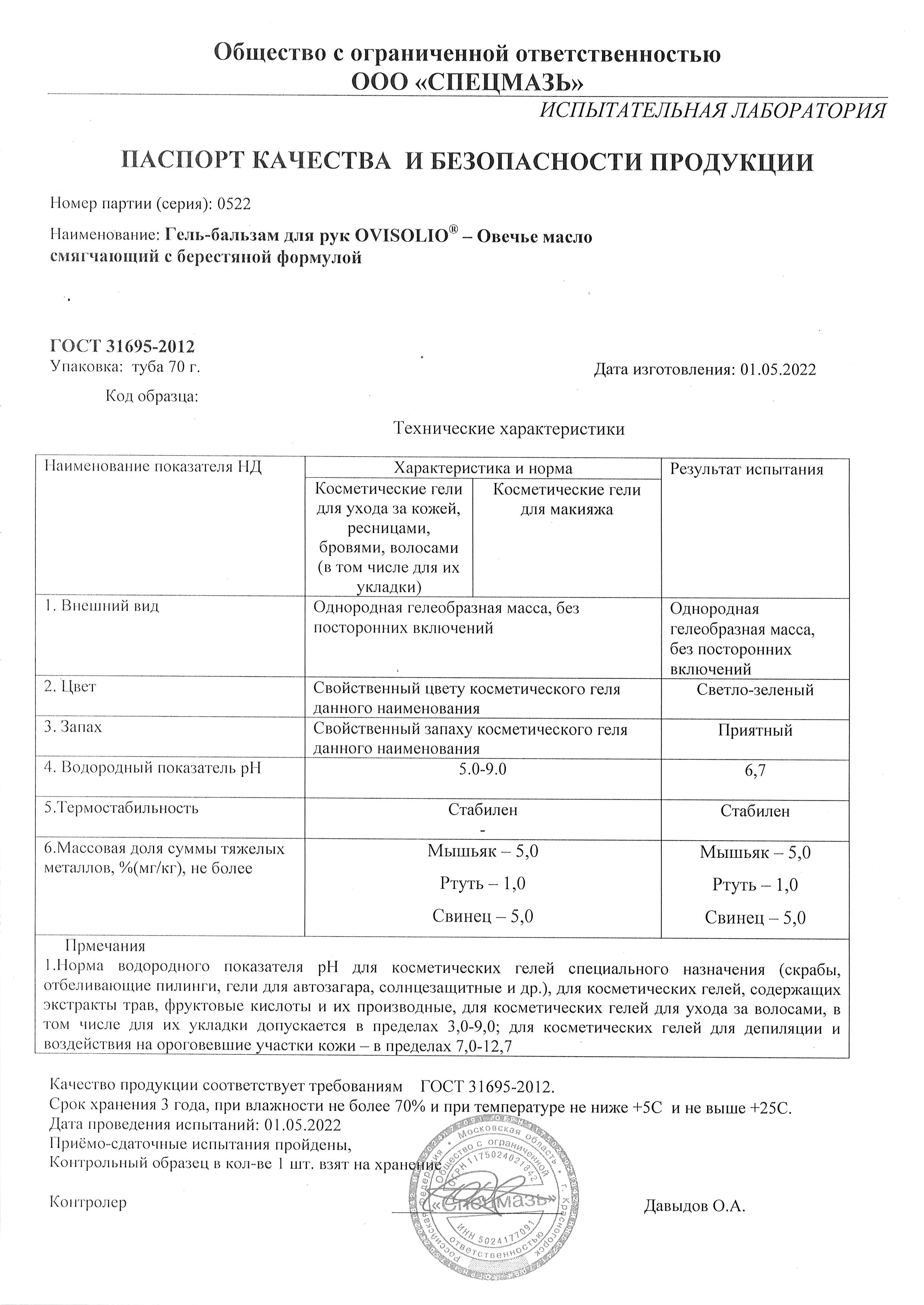 Паспорт №052022